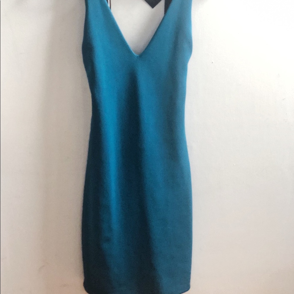 Boulee Briatechno Teal Open Back Dress